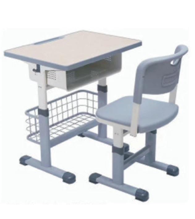 单人带靠背可调节桌椅